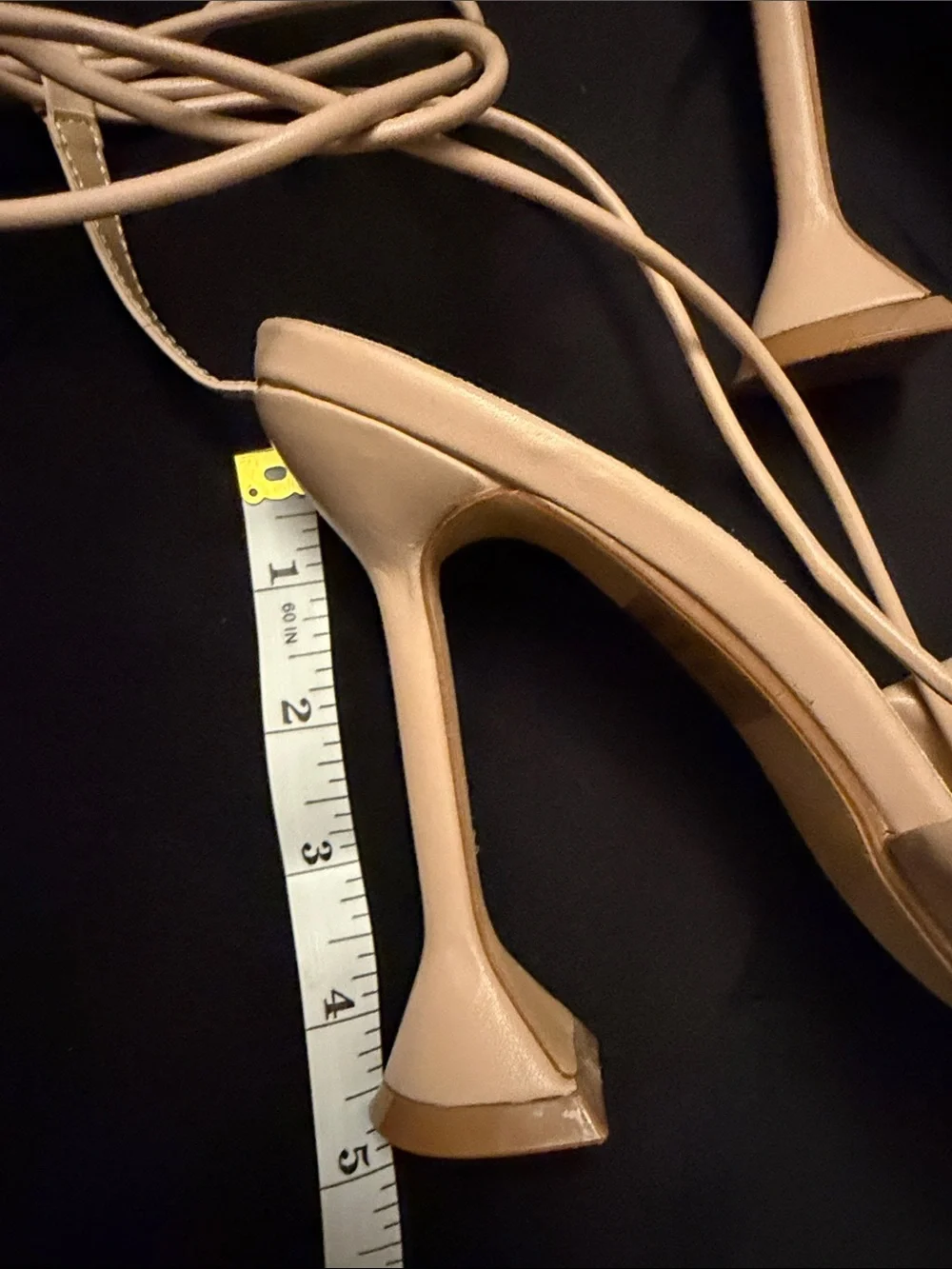 ONLY WORN ONCE! -Lace-Up Nude Strappy High Heel Sandals for Women size-7/12